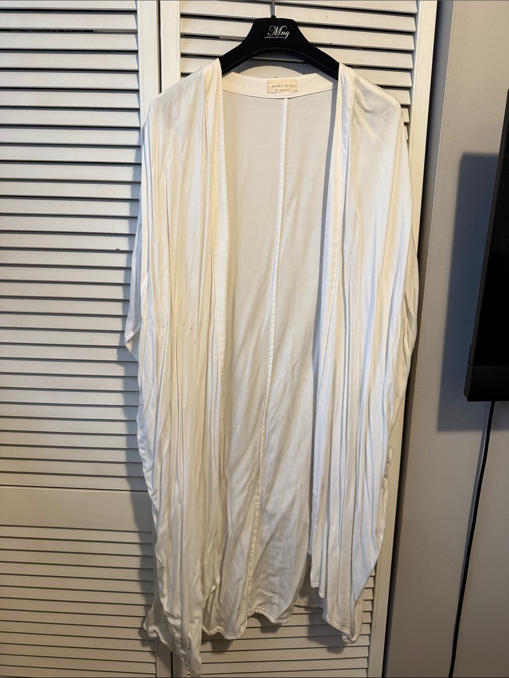 White Draped Long Cover Up